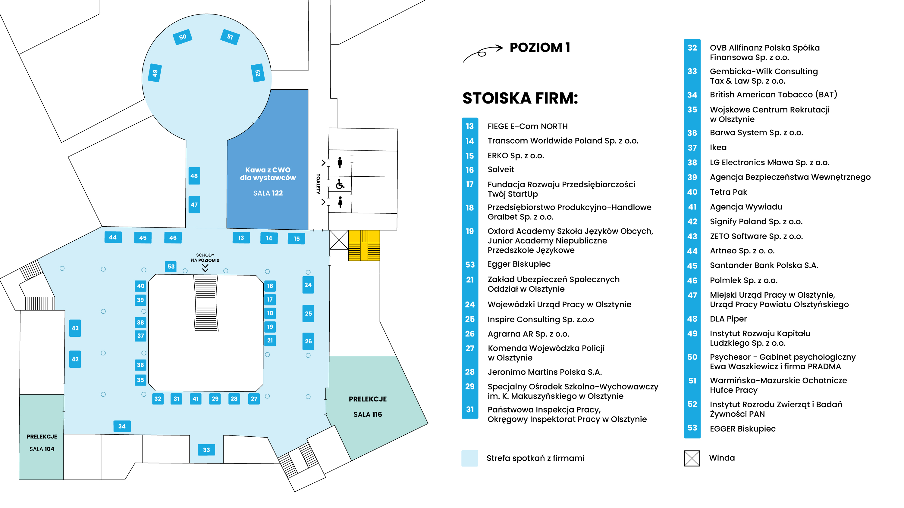 Mapa wystawców - 1. piętro